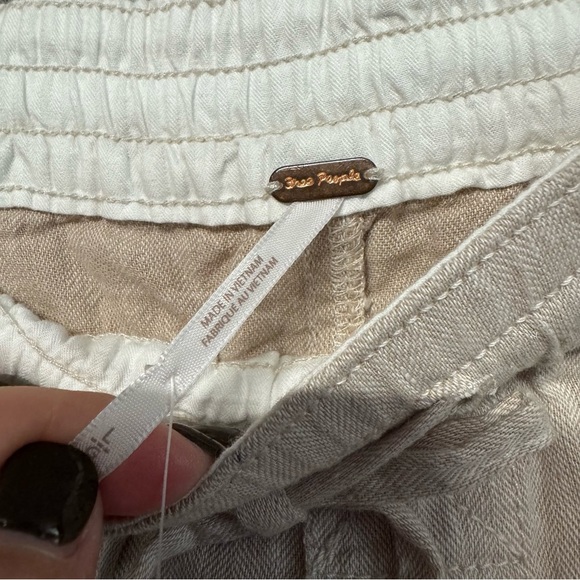 NWT Free People Feelin Good Linen Utility Pant Natural tan pants - Picture 8 of 15